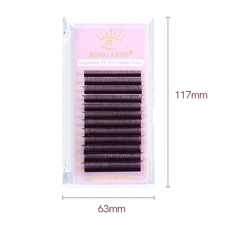 SONG LASHES Y Shape Ombre Color Lashes  Two tip C/D Curl Premade Volume Lashes Individual Eyelash Extension Supplies