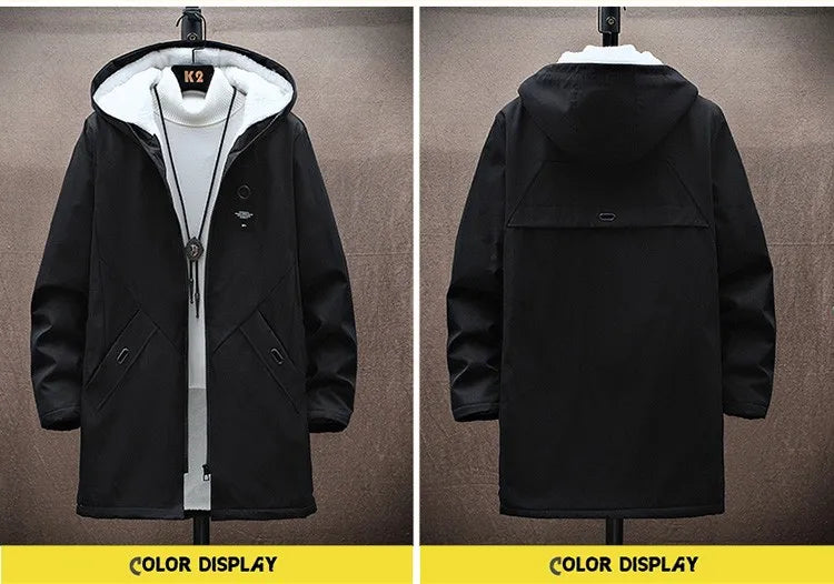 2024 Men's Classic Fashion Trend Long Windbreaker Spring Autumn Men Casual Loose Large Size High-quality Hooded Coat
