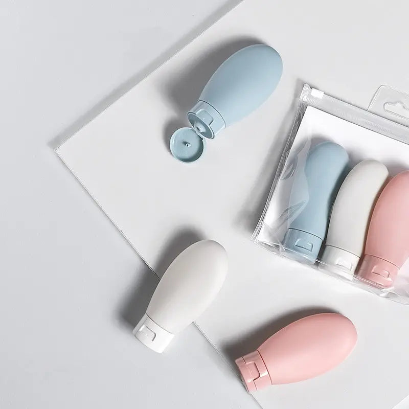 3pcs 60ml /PE PP Women Hose Dispensing Bottle Nordic Style Portable Hotel Shampoo Shower Gel Travel Squeeze Lotion Combo Kit