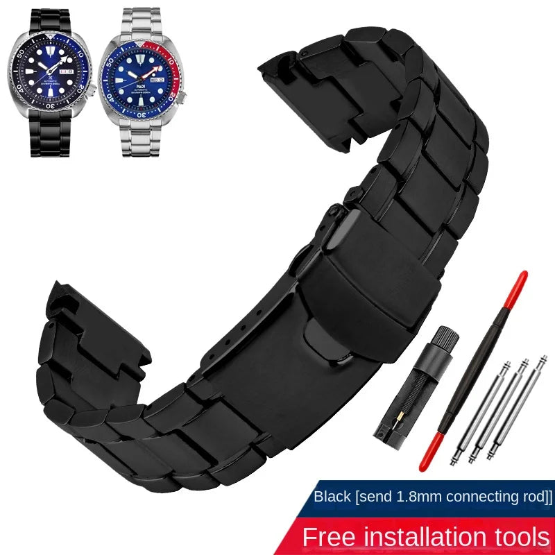 Solid stainless wristband for Seiko steel Wrist strap abalone turtle SRPE99K1 srpa21 srp777 srpc25 men's metal watchband 22mm