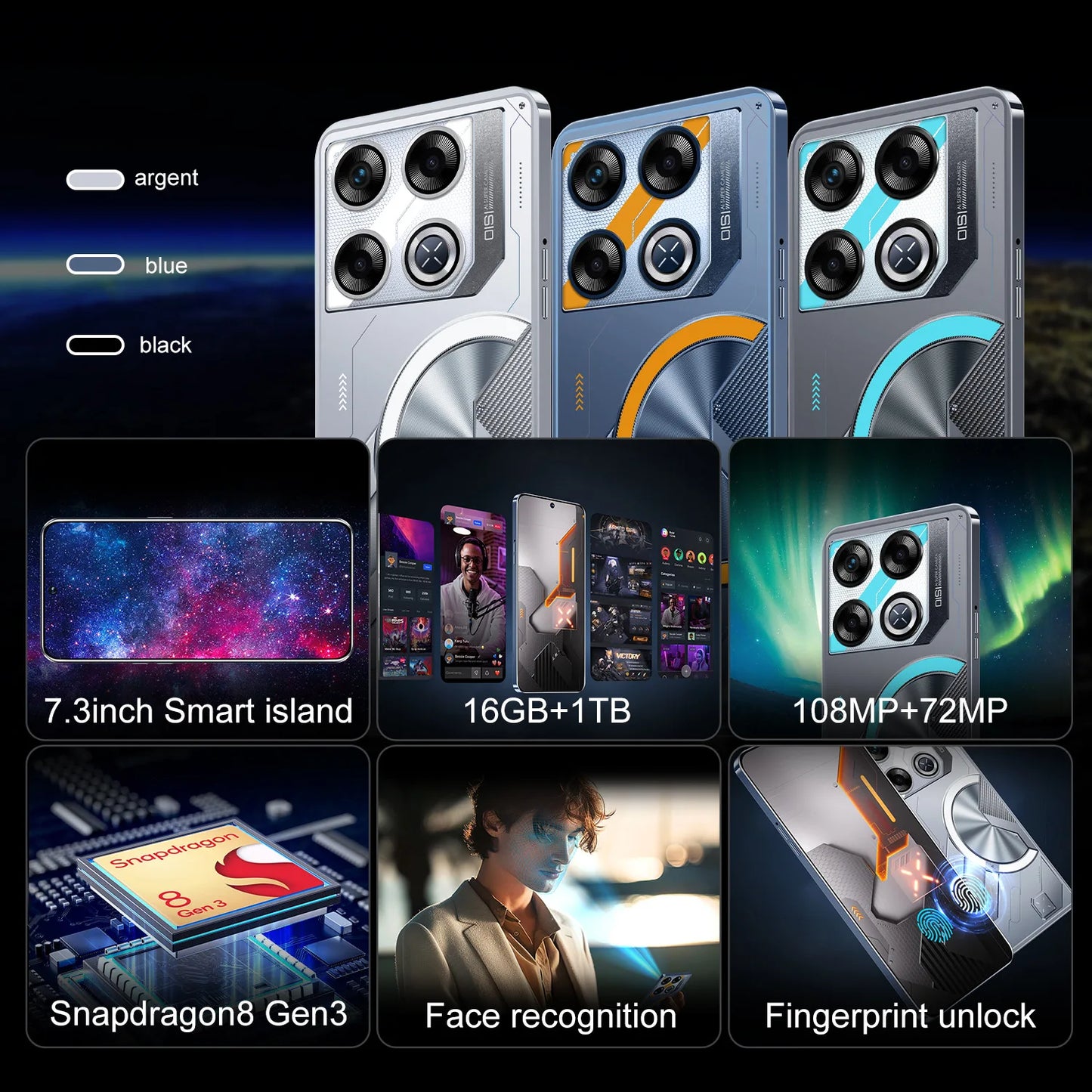 Hot Selling Mobile Phone GT20 Pro 7.3-inch HD Large Screen Smartphone Android Versão Global Original Phone Cheap