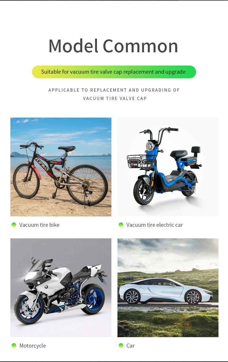 4pcs Luminous Valve Caps Fluorescent Night Glowing Car Motorcycle Bicycle Bike Wheel Tyre Hub Luminous Valve Stem Caps Decors