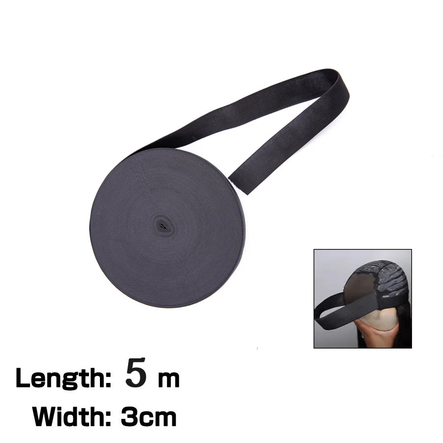 5M/roll Sewing Headband for Wig 5 Sizes Elastic Wig Band for Hold Wig Good Quality DIY Wig Accessories Wig Elastic Band
