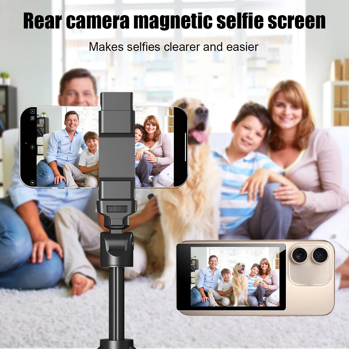 Wireless Magnetic Mount Vlog Selfie Monitor Screen Phone Rear Camera Selfie WiFi Bluetooth Connection for Selfie Live Vlog