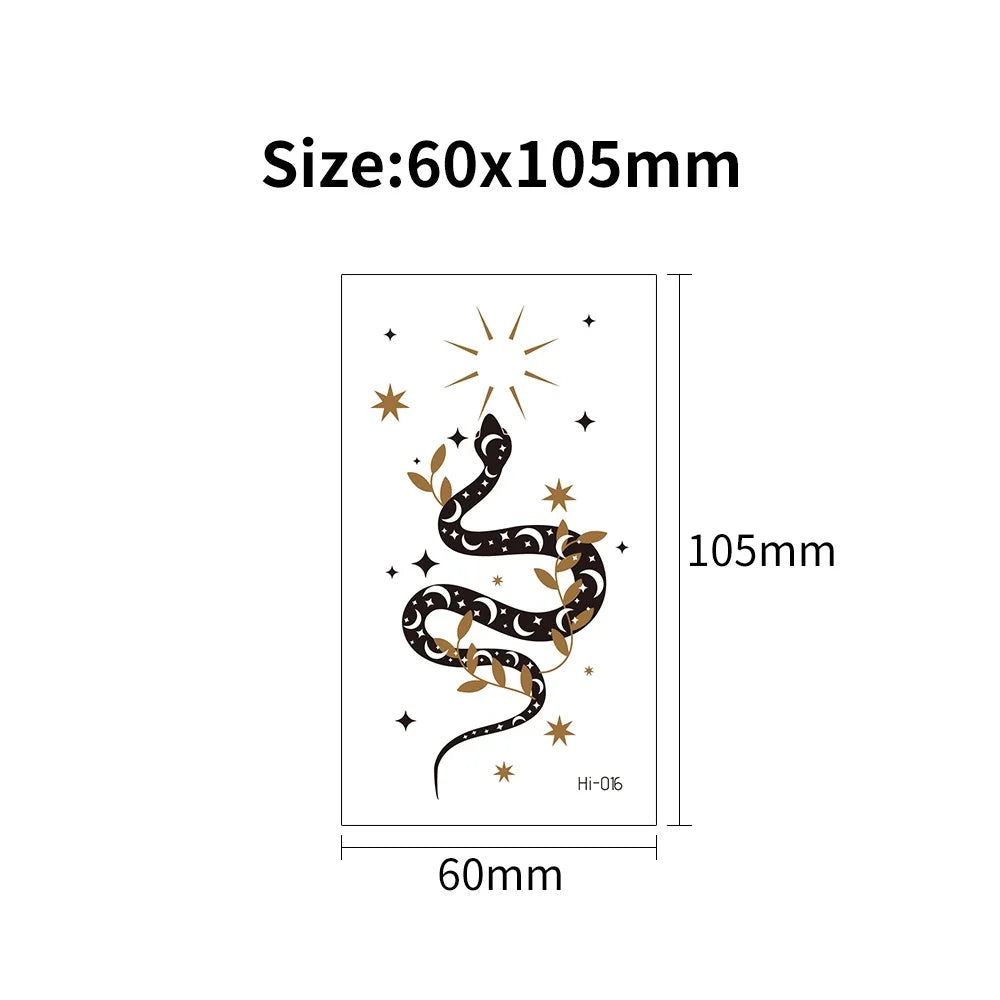 Blue Luminous Tattoo Sticker Deer Glowing Snake Waterproof Temporary Tatoo Camping Glow Fake Tatto Body Art Women Men Club Party