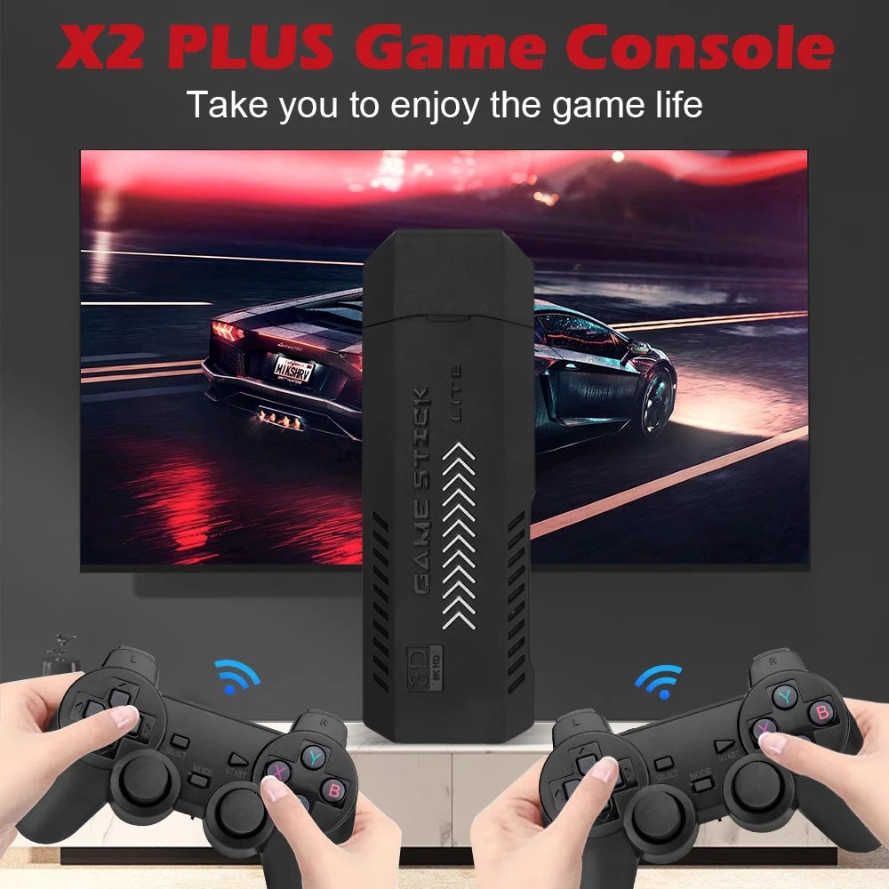 256G 58,000 Games GD10 Plus Game Stick 4K HD Video Game Console 2.4G Double Wireless Controller Game Stick For N64/PSP/PS1/GBA