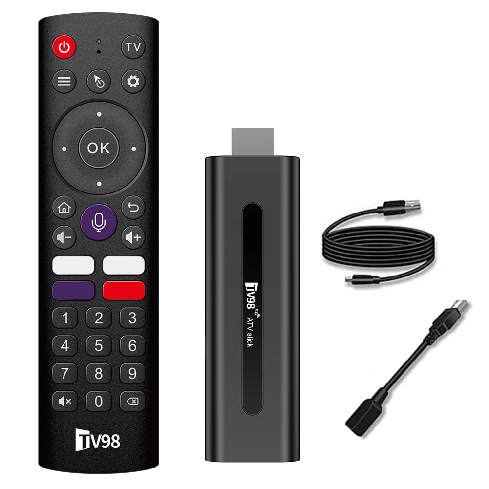 Android 14.0 TV Stick TV98 ATV Smart TV Box 8K Video BT5.0 2.4G 5G WiFi Media Player Allwinner H313 2GB 16GB Voice Remote TV Box