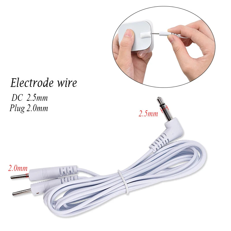 2 Way Electrode Wire Gloves 2.5mm Cable EMS Muscle Stimulator Electrode Pads TENS Unit Massage Machine Lead Wire Replacement