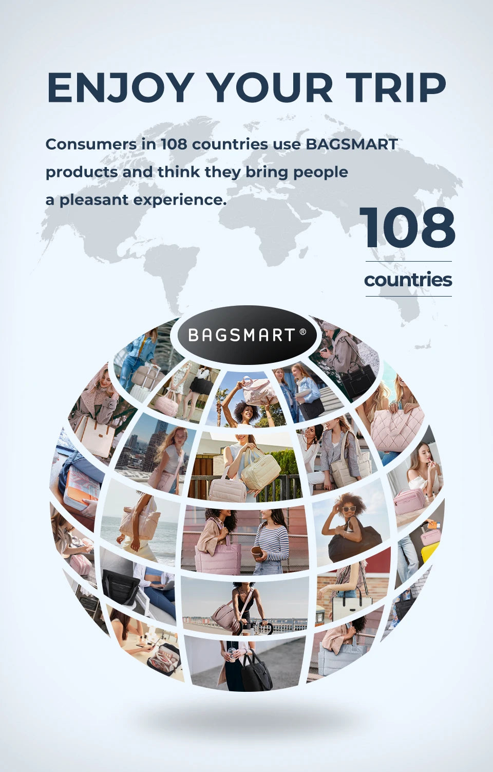 BAGSMART 14.3 in Laptop Backpack Large Capacity Business Briefcase Multi-Function Large Capacity Business Girls School Bag