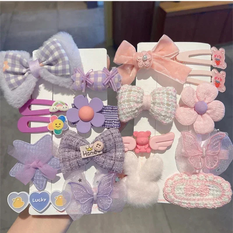 2023 New Fashion Kid Children's Plush Rabbit Love Hairpin Cartoon Hairpin Little Girl Soft Bangs Clip Kids Accessories