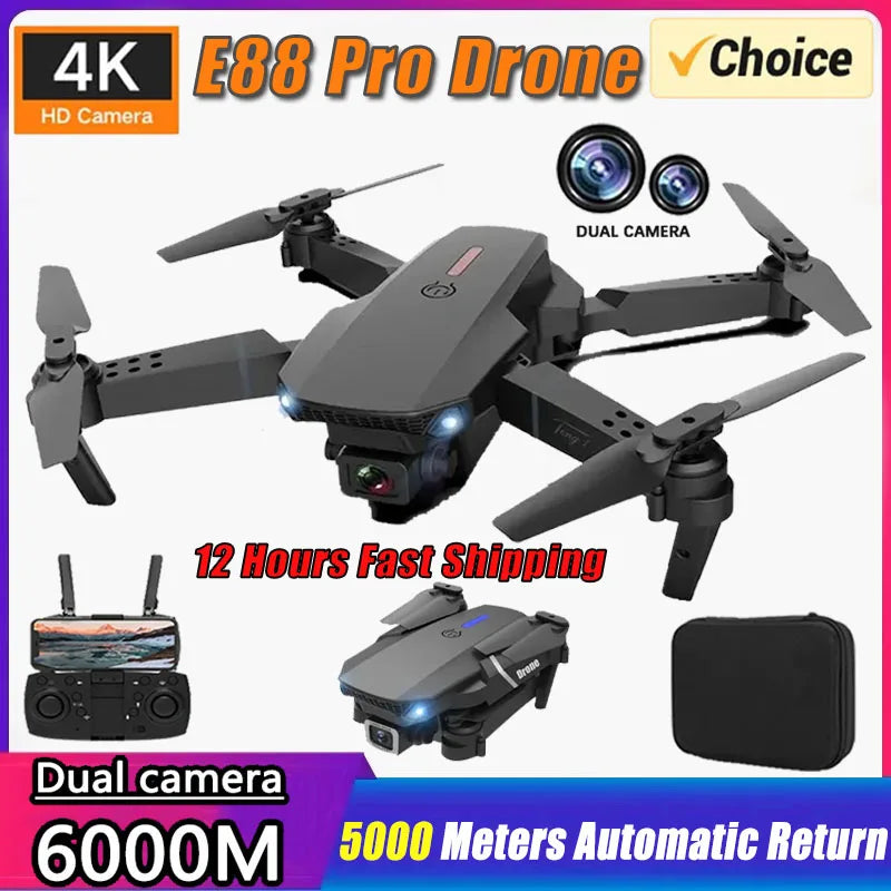 2024 E88Pro RC Drone 4K Professinal With 1080P Wide Angle HD Camera Foldable Helicopter WIFI FPV Height Hold Gift Toy