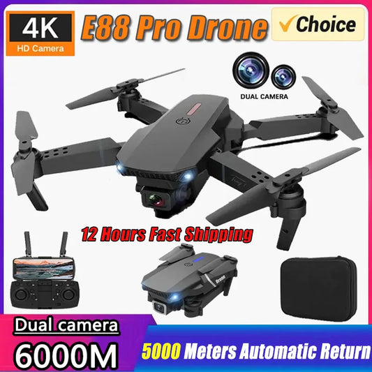2024 E88Pro RC Drone 4K Professinal With 1080P Wide Angle HD Camera Foldable Helicopter WIFI FPV Height Hold Gift Toy