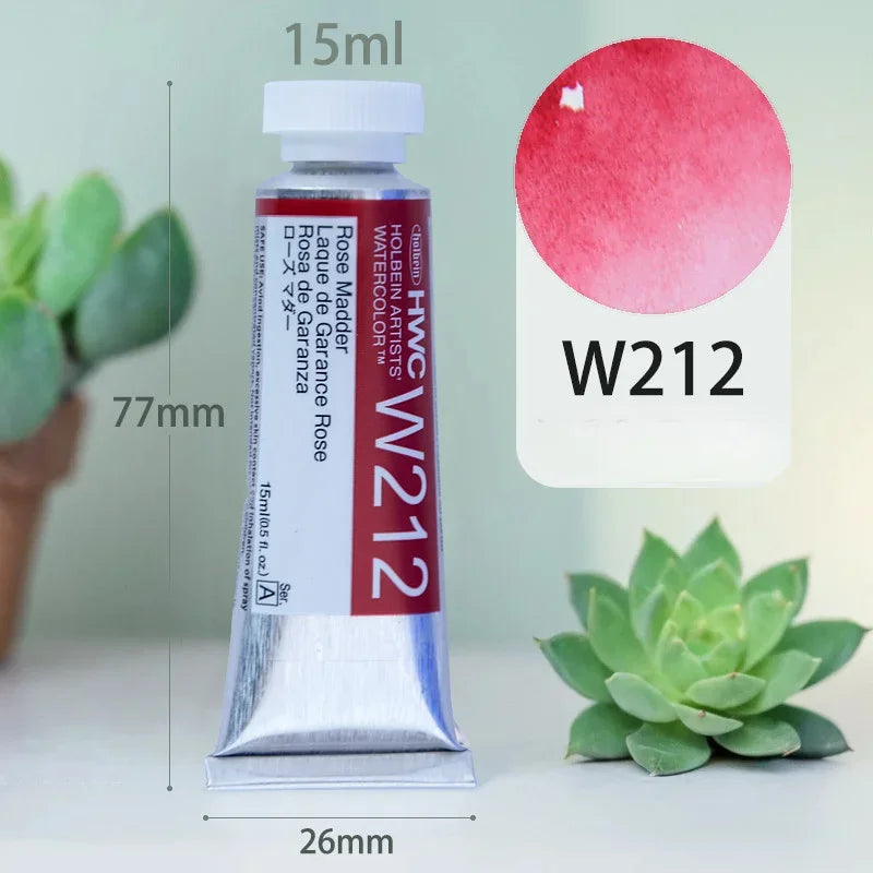 15ml Holbein Liquid Tube Packaging Watercolor Pigment Art Students Outdoor Sketch Speciality Painting Colored Fill Materials