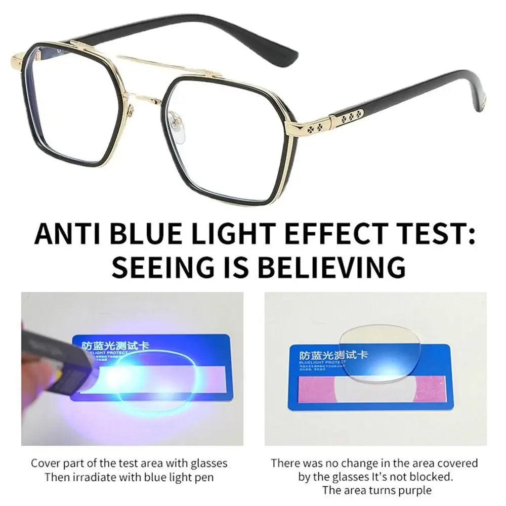 Ultralight Vintage Eye Glasses Women Men Anti Blue Light Square Eyewear Square Eyeglasses Optical Spectacle Computer Goggles