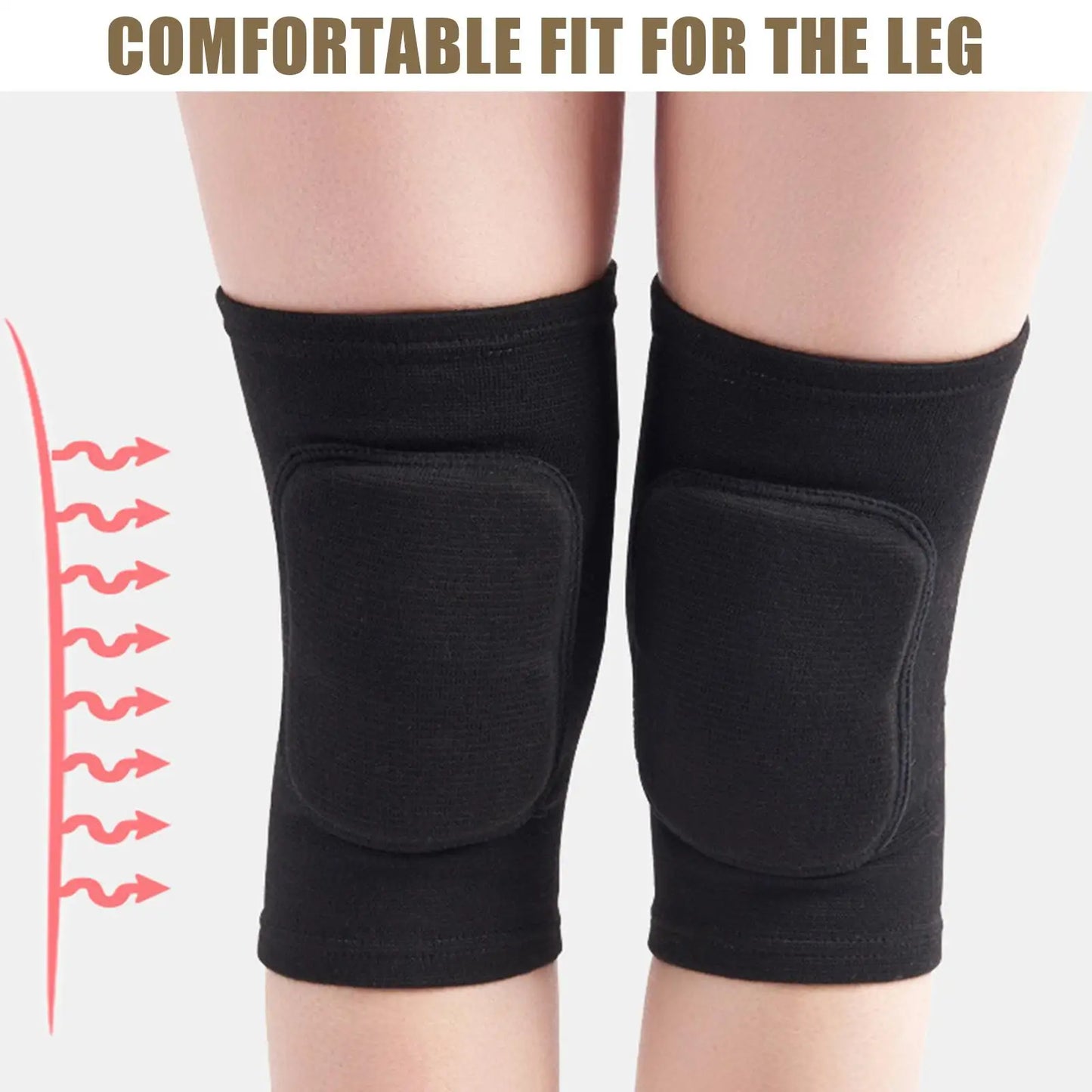 2pcs/set Sports Compression Knee Pads Elastic Knee Protector Thickened Sponge Knees Brace Support For Dancing Workout Training