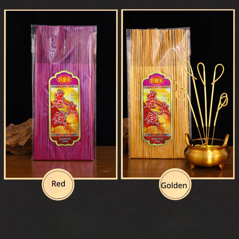 Stick Incense Golden Roll Money Handmade Smoke-free Bamboo Incense Indoor Office Purify Air/an Incense Help Sleep Natural Aroma