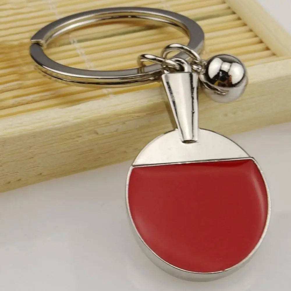 Keychain Key Chain Pingpong Bat Ball Table Tennis Racket Car Decor Ring Gift