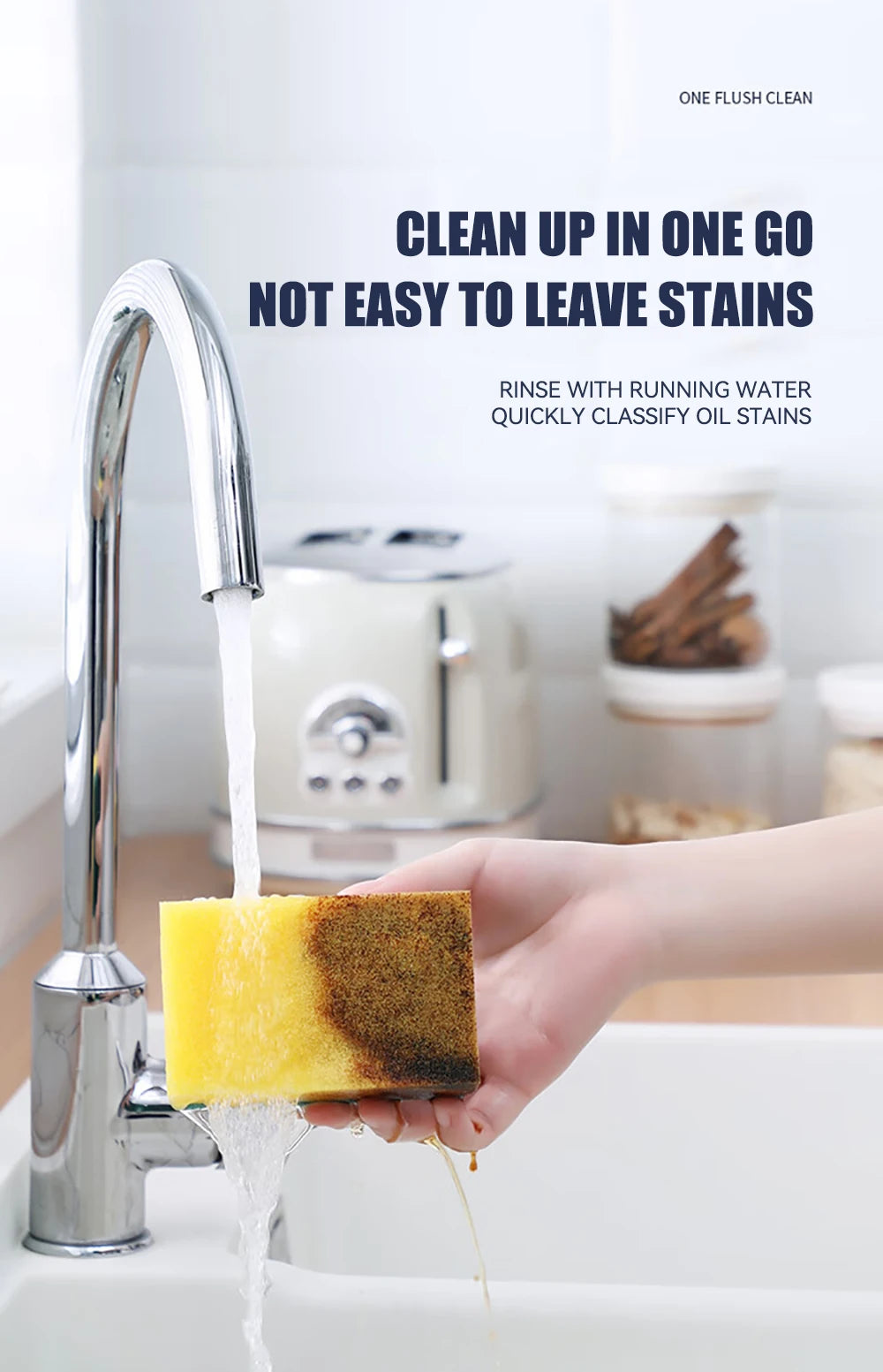 Dishwashing Sponge Reusable Kitchen Cleaning Scouring Pad Washable Scrub Sponge Eco Non-Scratch for Washing Dishes Magic Sponge