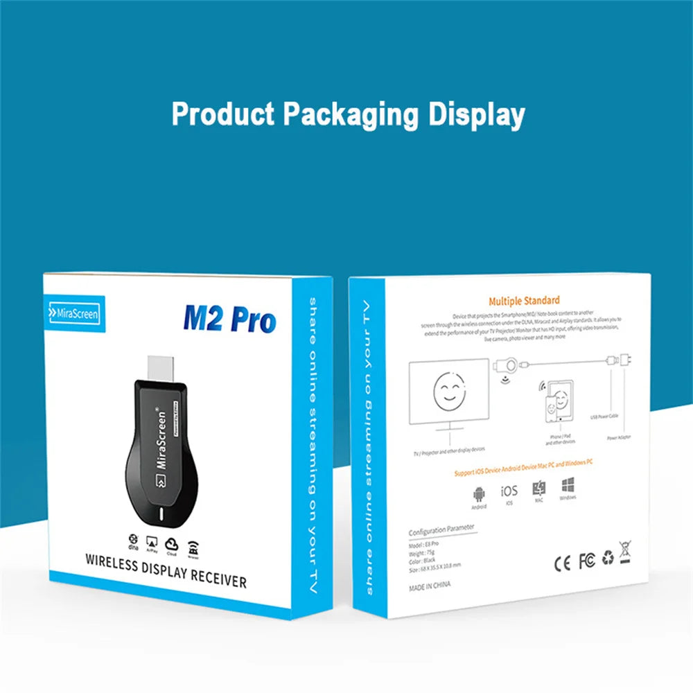 M2 Pro Wireless WiFi TV Stick Display TV Dongle HDMI-compatible Smart TV Screen Projector 1080P 4K For DLNA Miracast For Android