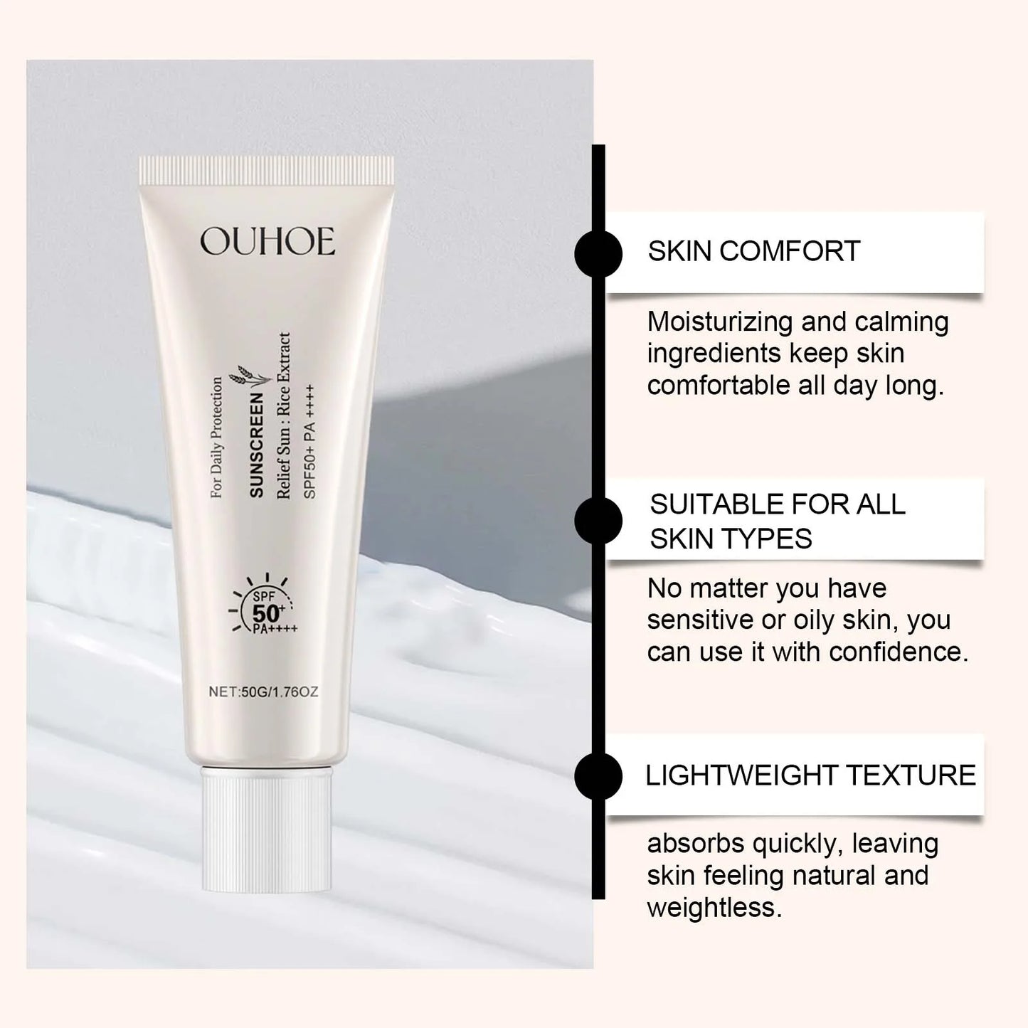 Rice Cream, Rice Puree Cream, Rice Cream Moisturizer, Moisturizes The Skin, Shrinks Pores, Rice Extract Fades Fine Lines