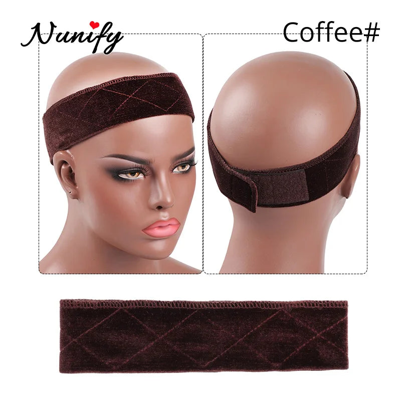 Nunify Non-slip Soft Velvet Women Wig Grips Headband Adjustable Wig holder Velvet Wig Accessories Grip Scarf Headband