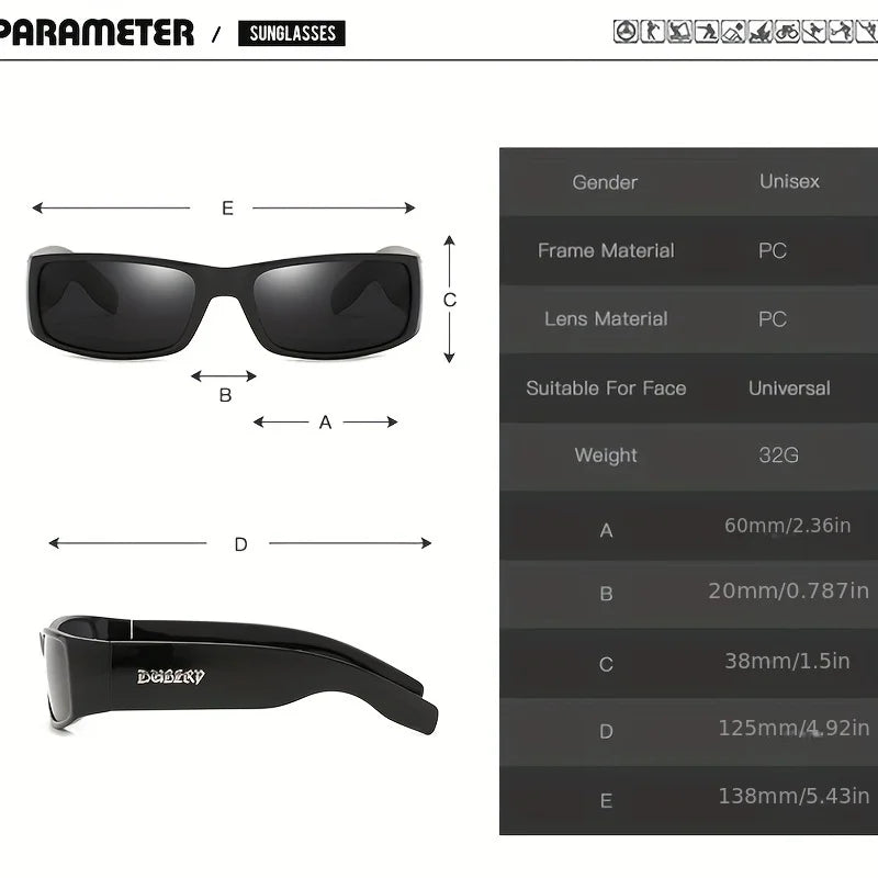 DUBERY Polarized UV400 Protection Sunglasses For Men And Women 8 Colors Model 165