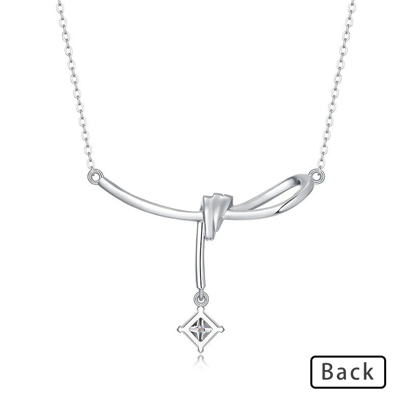 1CT/5*5MM Square Princess Cut Real Moissanite Necklaces  Original 925 Silver Elegant Luxury Diamond Pendants Necklace for Women