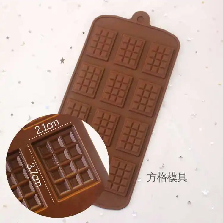 12 Gird Chocolate Silicone Mold Fondant Waffles Baking Mould Candy Cake Biscuit Making Tools Kitchen Supplies Candle Soap Moulds