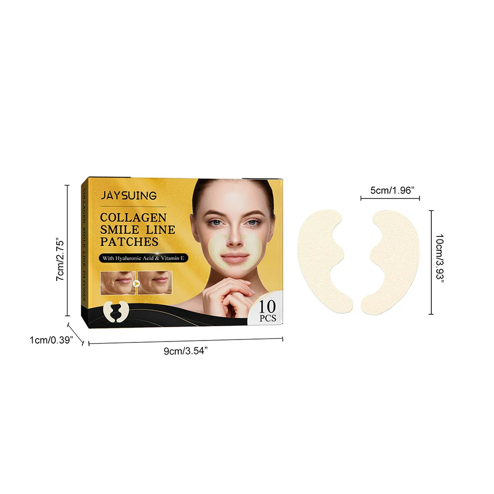 10pcs/Box Forehead Line Removal Patch Nasolabial Folds Collagen Wrinkle Face Patch Anti-Aging Face Lift Beauty Skin Care Pad