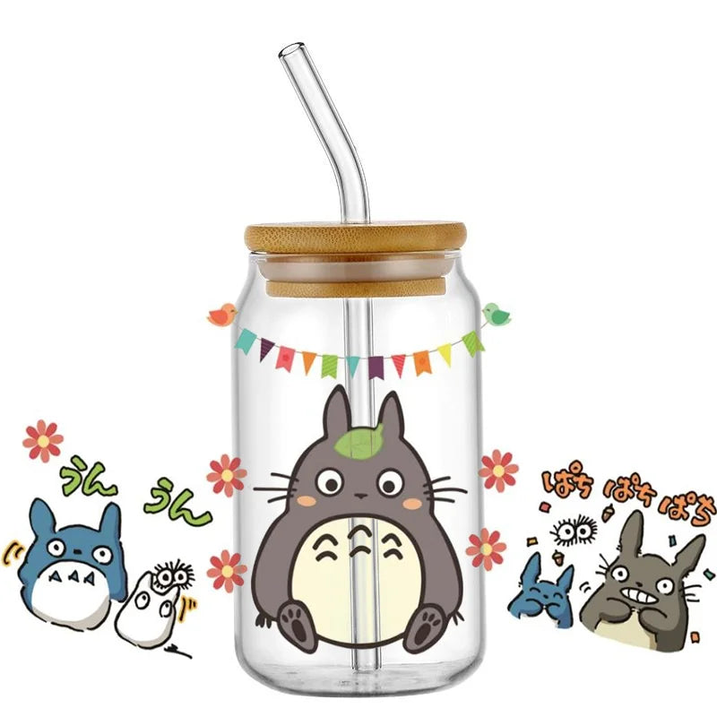 Miniso Japanese Animation UV DTF Cup Wrap Cartoon Cute Transfer Stickers Decal for 16oz Libbey DIY Waterproof Sticker