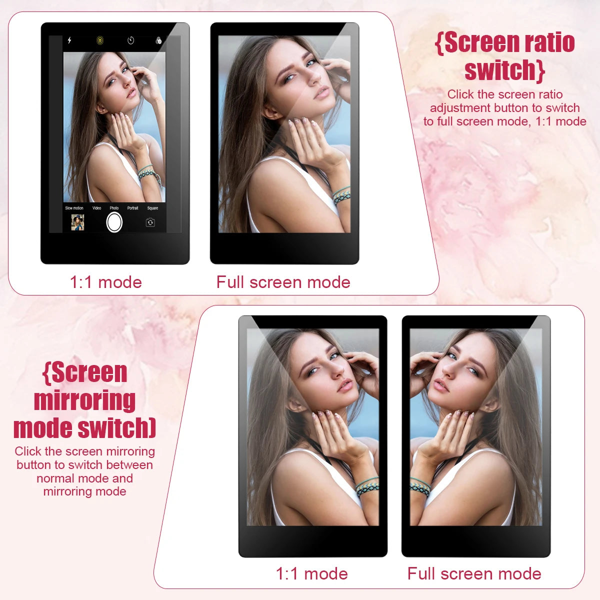 Wireless Magnetic Mount Vlog Selfie Monitor Screen Phone Rear Camera Selfie WiFi Bluetooth Connection for Selfie Live Vlog