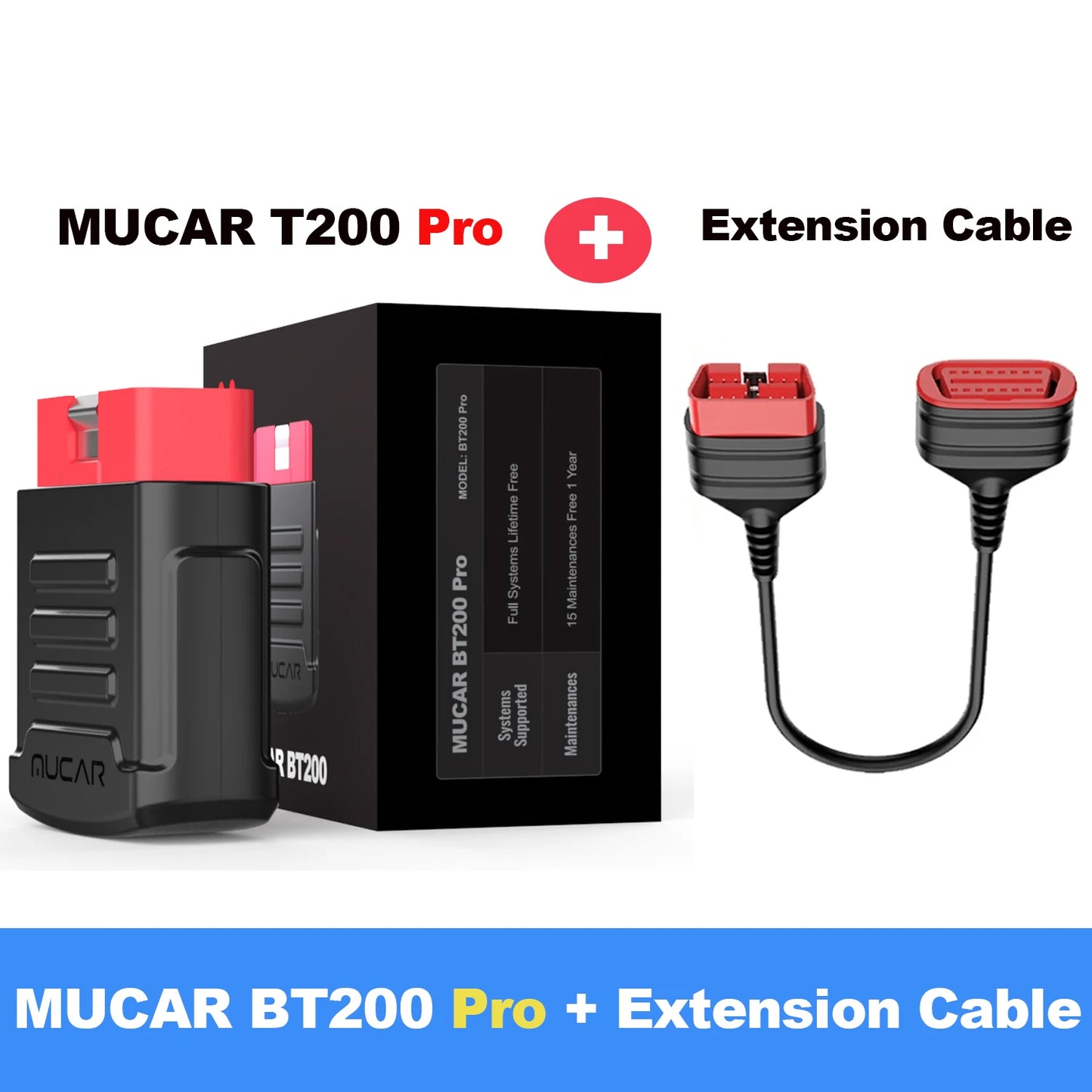 MUCAR BT200/BT200 Pro OBD2 Scanner Diagnostic Tool Bluetooth, Full System Automotive Scan Tool Free Oil/SAS 15 Reset Code Reader