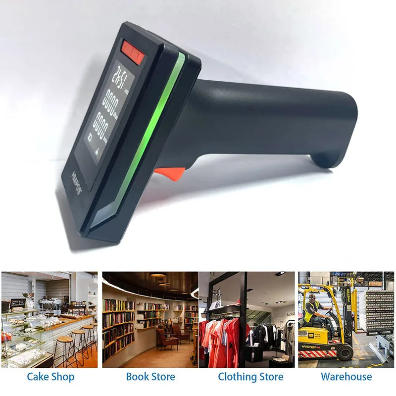 Bluetooth Barcode Scanner Screen Display,1D 2D Hanheld USB Wireless Book Bar Code Scanner Reader for Library Classroom