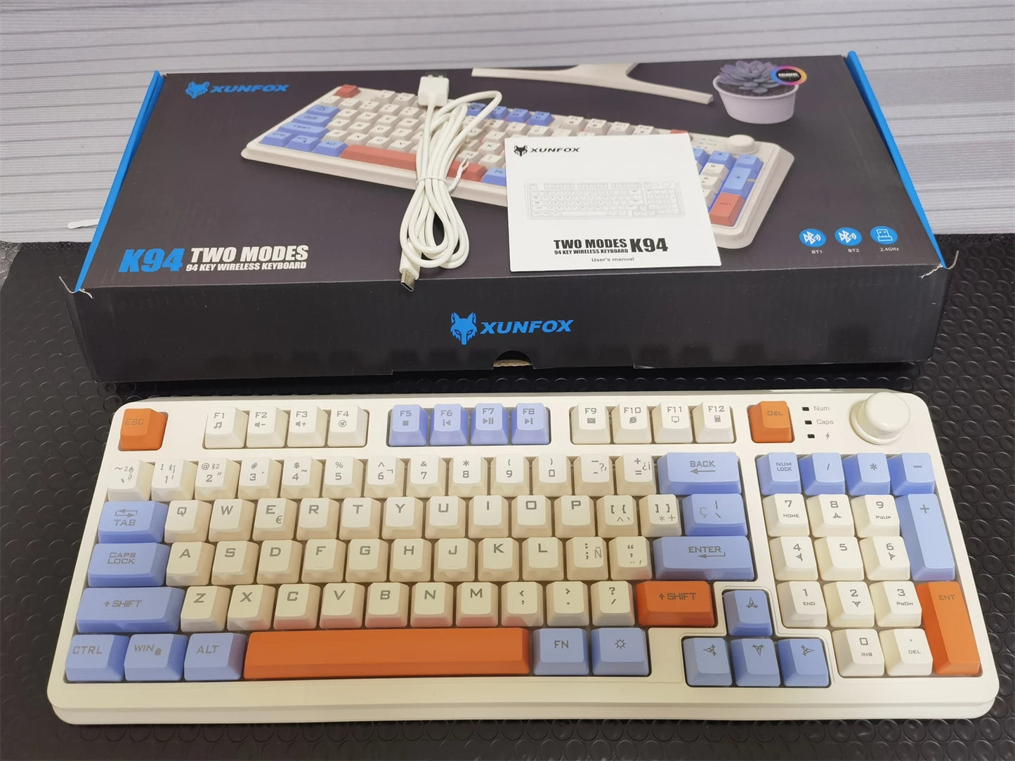 Russian Wireless Keyboard With Russian Layout Spanish Arabic Korean Keyboard Mouse Kit Bluetooth RGB Backlight Volume Knob K94