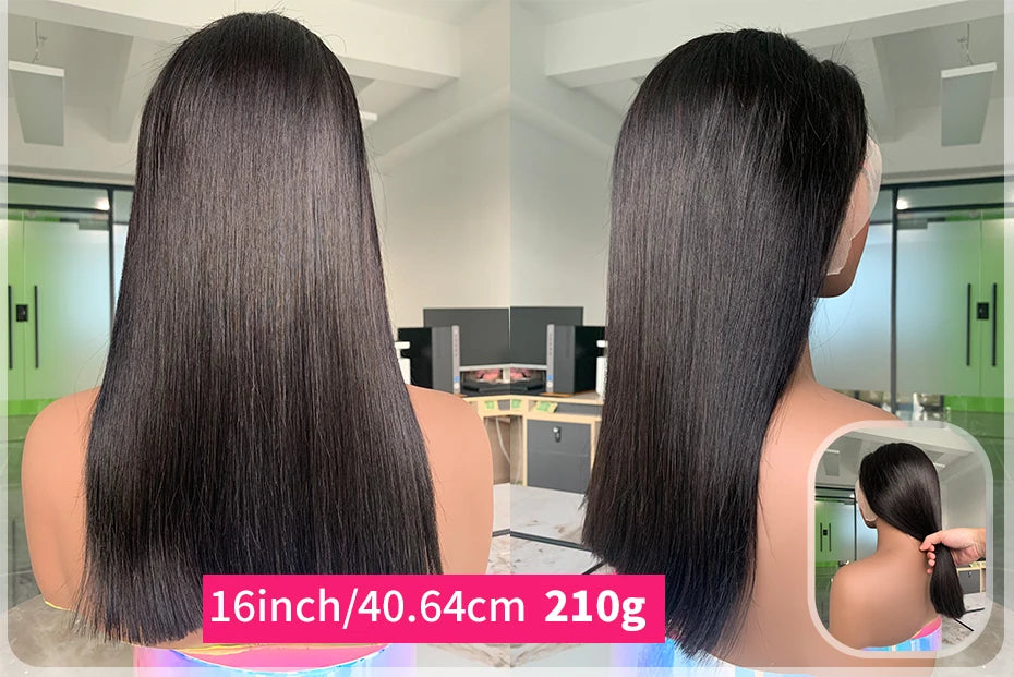 Raw Hair Vietnamese 250 Density 100 Human Hair Lace Frontal Wigs Straight Natural Black 13x6 Bob Wig Lace Front Human Hair Wigs