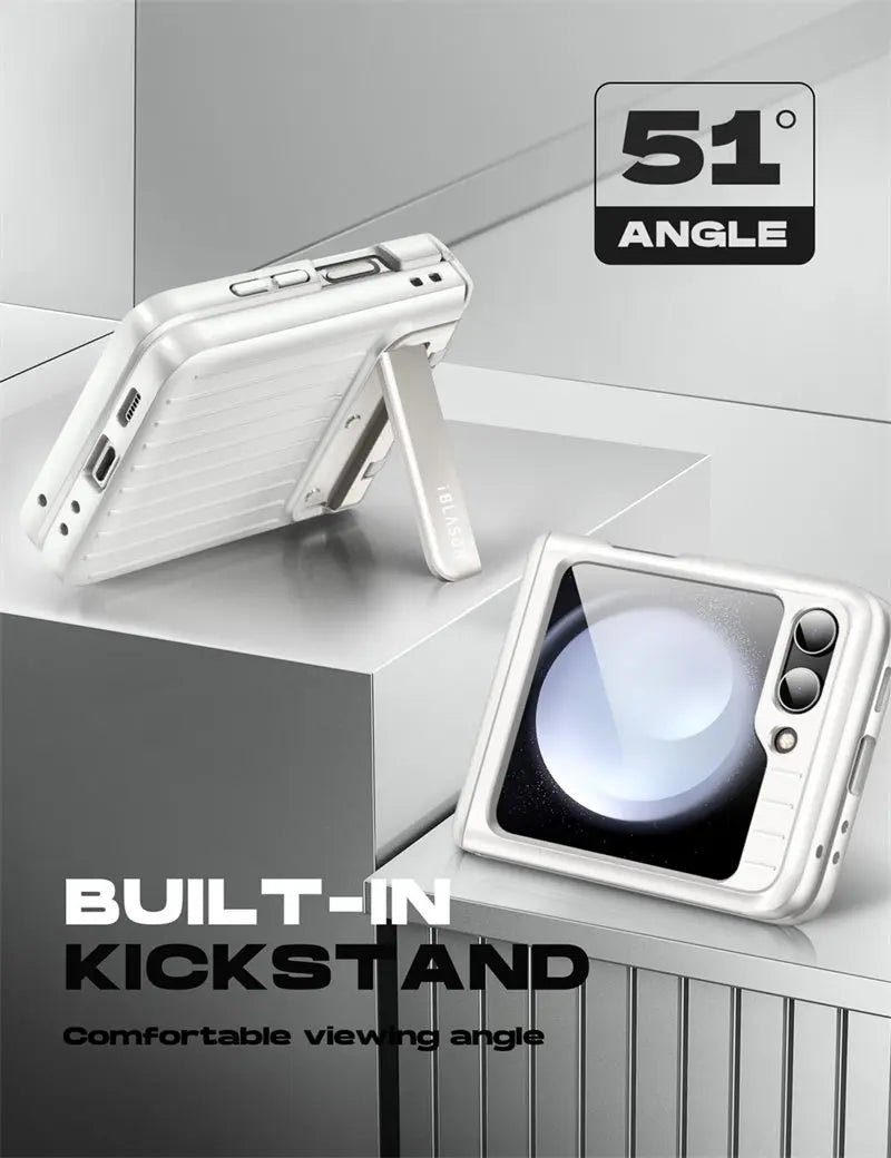 I-BLASON For Samsung Galaxy Z Flip 5 Case 5G (2023) Journey Full-Body Rugged Case with Built-in Screen Protector & Kickstand