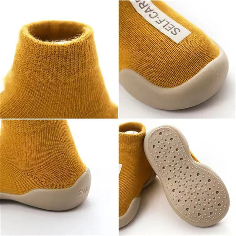 Newborn Baby Walking Shoes Sock Shoes First Walker Shoes Toddler Infant Toddler Boys Girls Kids Soft Sole Floor Shoes Non-Slip