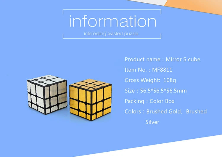 [Picube] MoYu MeiLong Mirror 3x3 Magic Cube Puzzle Silver Gold Stickers Speed Cubes Professional Learning Toys For Children Gift