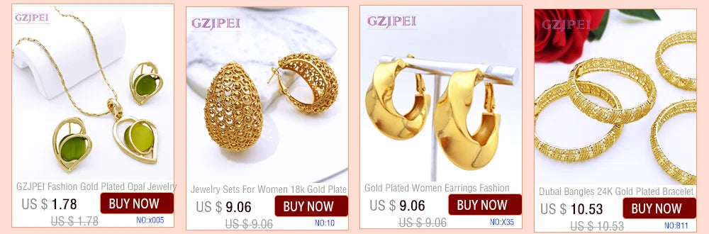 Dubai Gold Color Women Jewelry Sets Classic Design Necklace Earrings Charm Bracelet Ring  Banquet Party Jewelry 18K Gold Plated