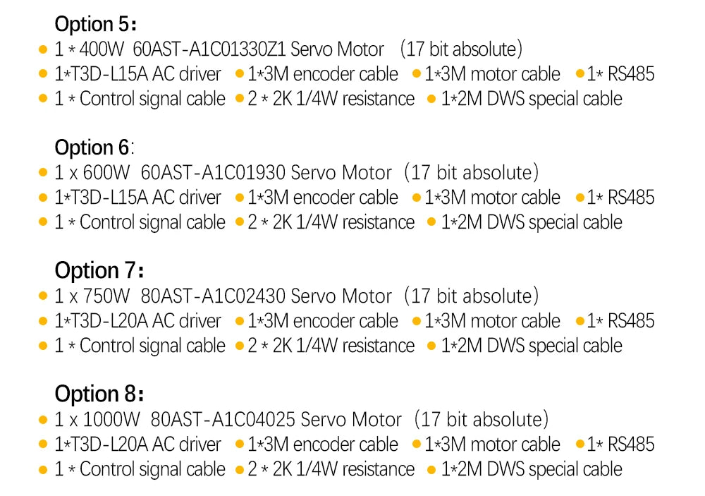Brazil Shipped 400w 600w 750w 1000w Servo Motor 2500RPM 220V 110V + Servo Driver 3M Cables For CNC Support Pulse -10-10v Analog