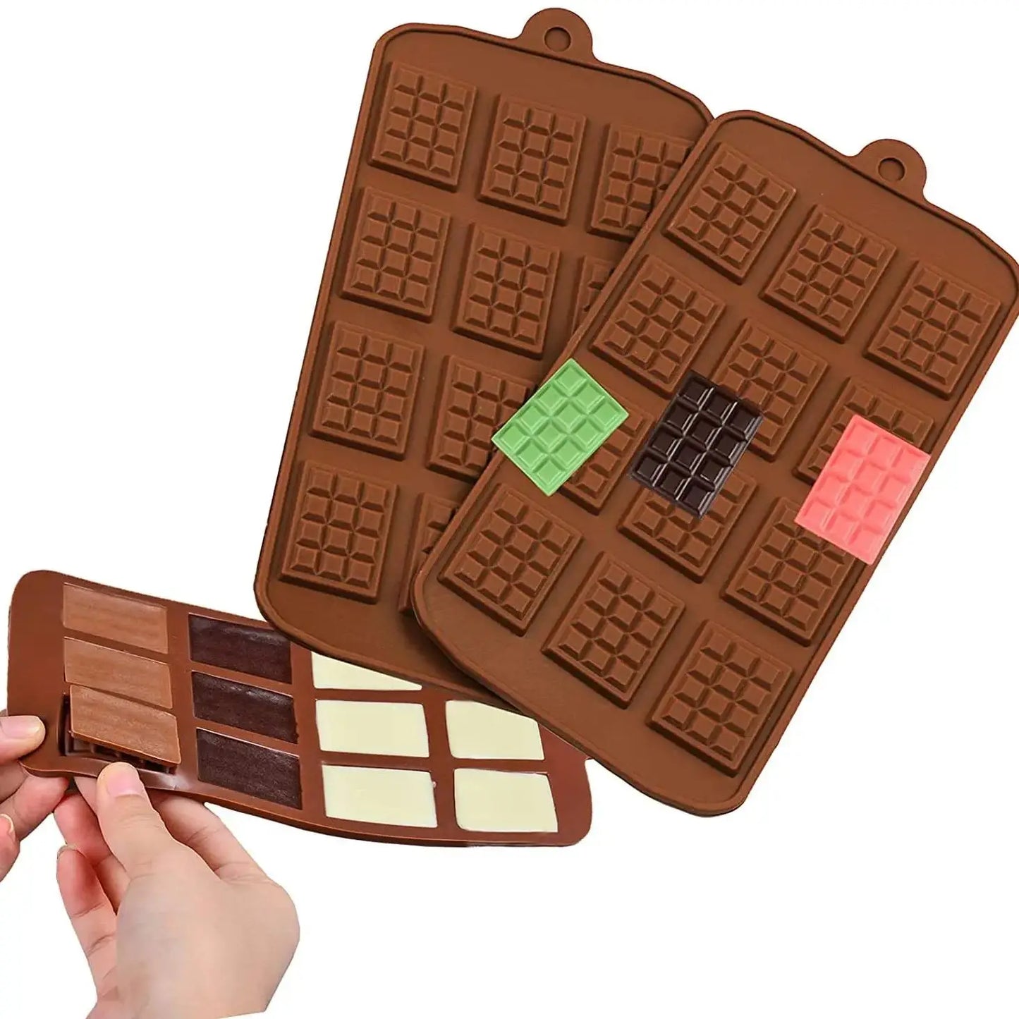 12 Gird Chocolate Silicone Mold Fondant Waffles Baking Mould Candy Cake Biscuit Making Tools Kitchen Supplies Candle Soap Moulds