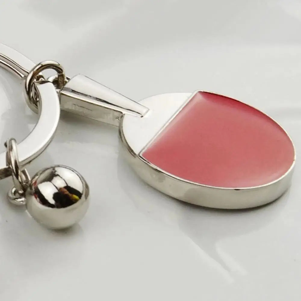 Keychain Key Chain Pingpong Bat Ball Table Tennis Racket Car Decor Ring Gift