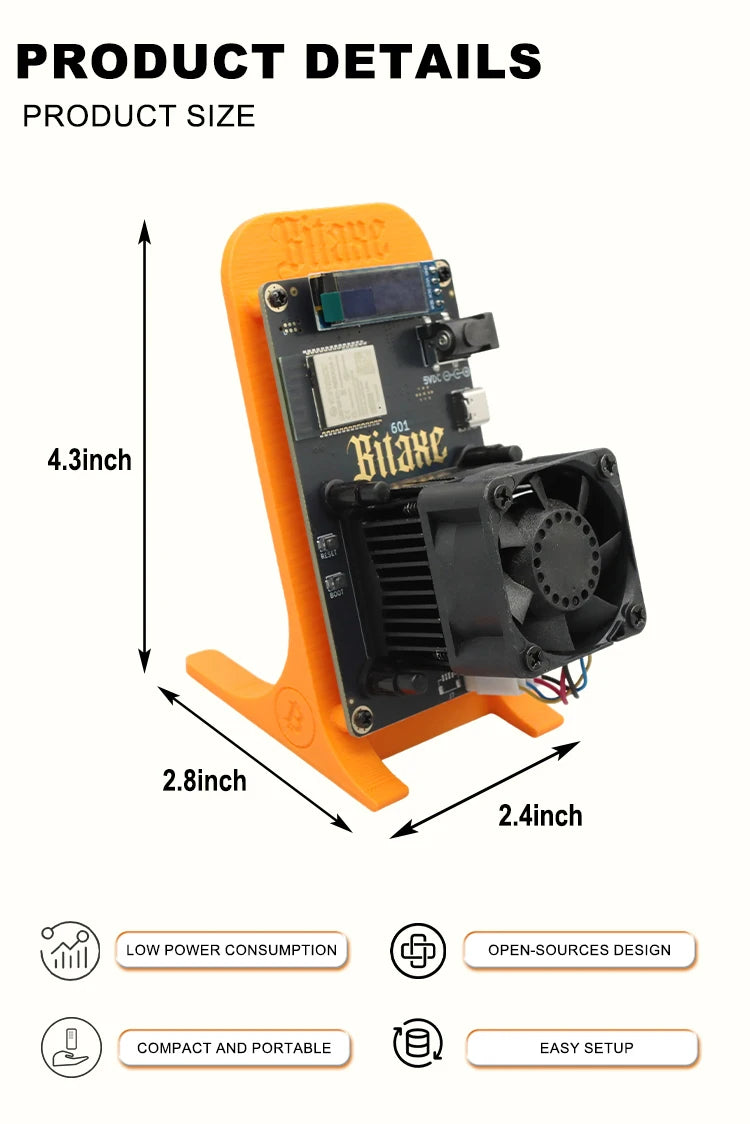 2025 Latest Bitaxe Gamma 601 1.2th/s 18W Open Source Bitcoin Miner With Power Supply