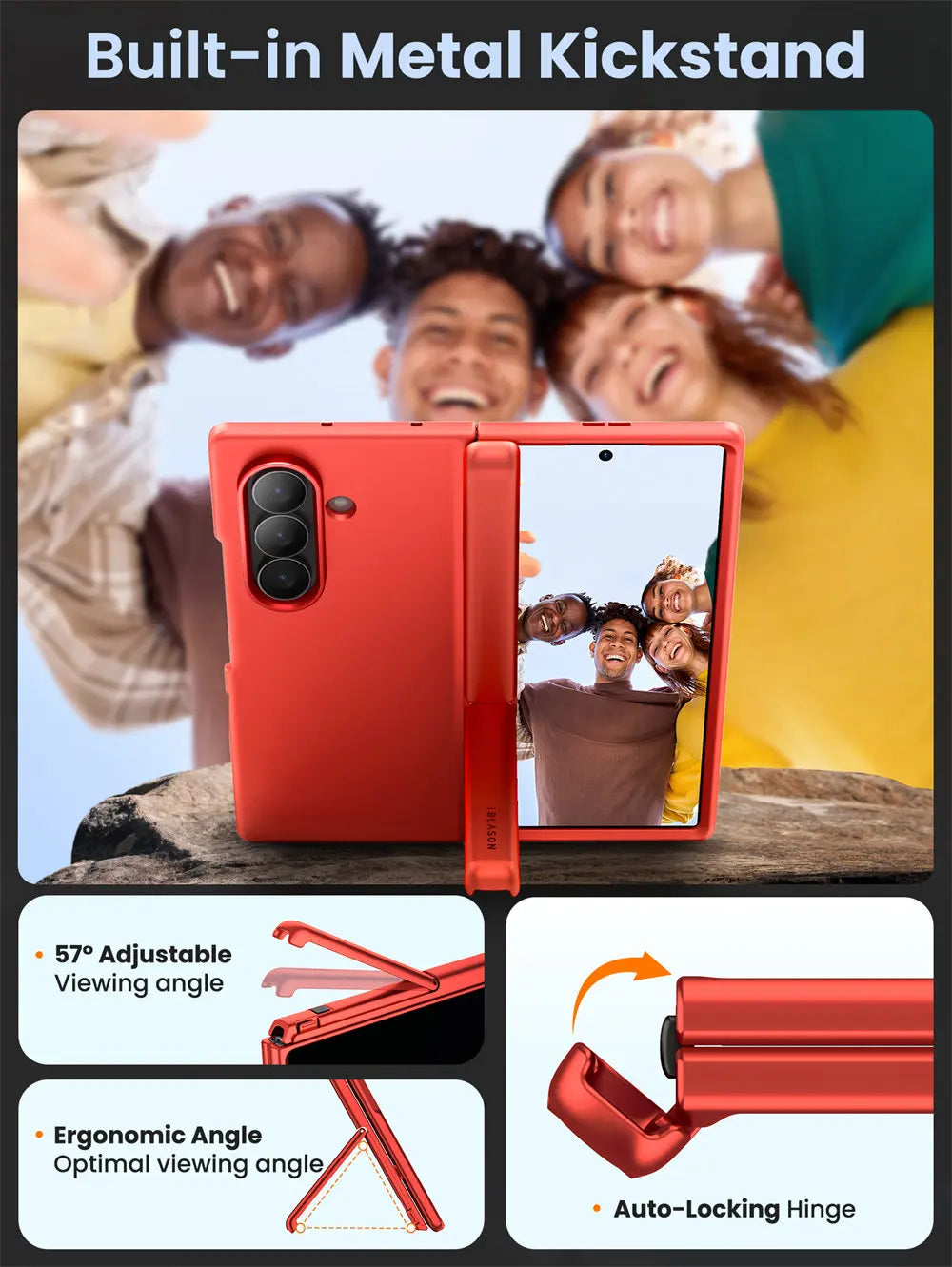 For Samsung Galaxy Z Fold 7 Case I-BLASON Cosmo Full Protective Hinge Protection Magnetic Case With MagSafe Stand & S Pen Holder