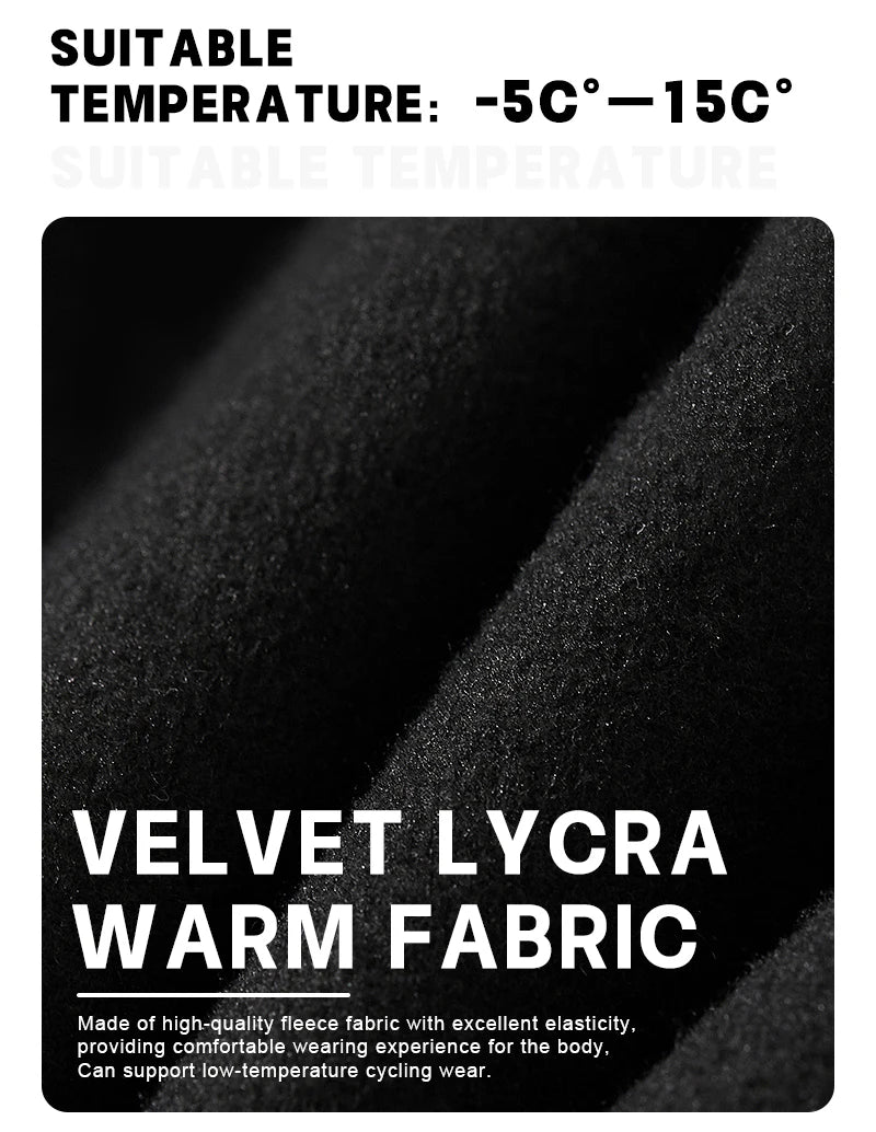 X-TIGER Autumn and winter warm windproof fleece cycling trousers 0-15 degrees bib men's trousers road bike cycling