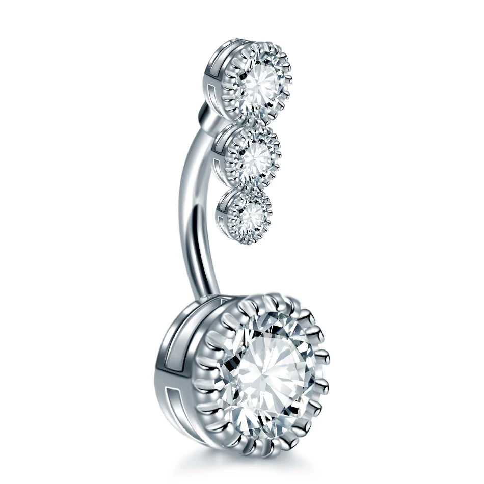 1Pc Surgical Steel Belly Button Ring Navel Nombril Piercing CZ Belly Ring Sexy Women Belly Piercing Body Jewelry Ombligo 14G