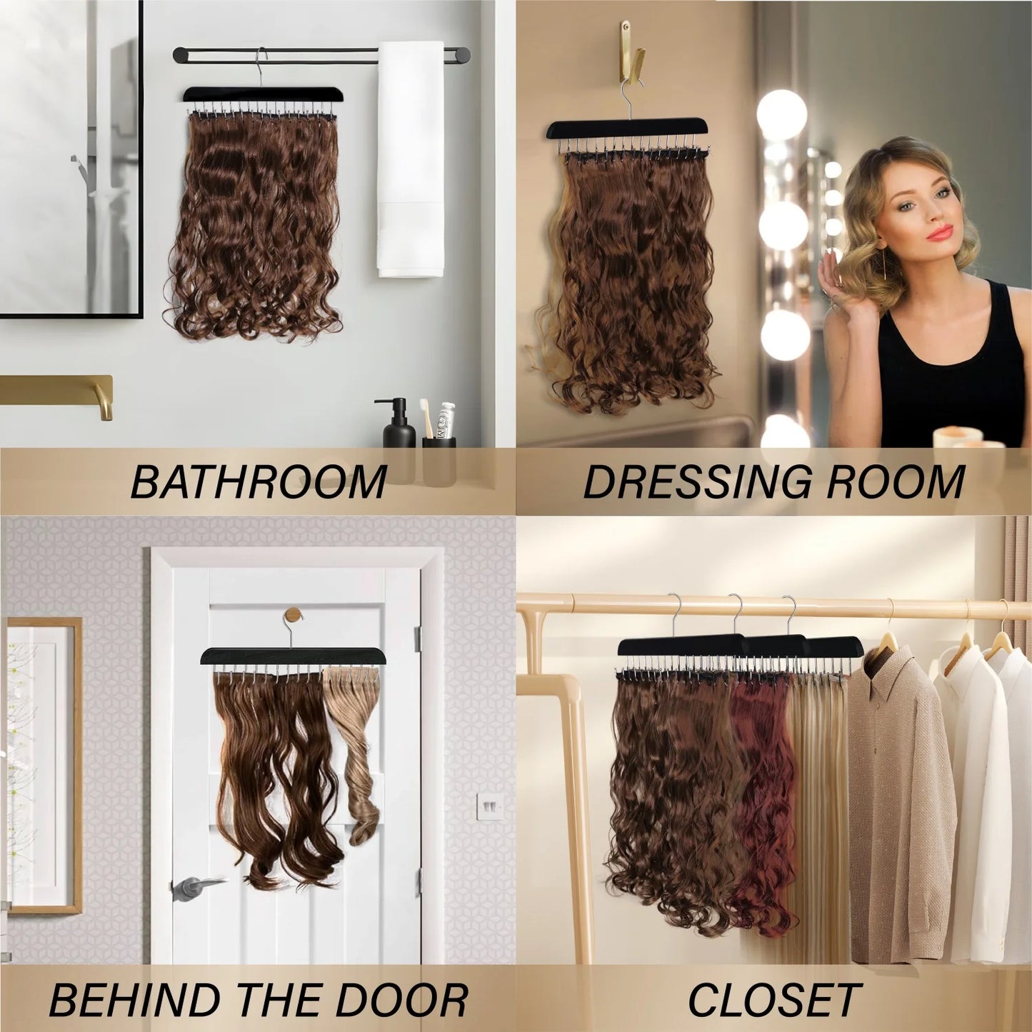Leeons Hair Extension Holder For Hair Extensions Hanger Braid Rack Organizer Hair Extension Holder For Washing In Shower