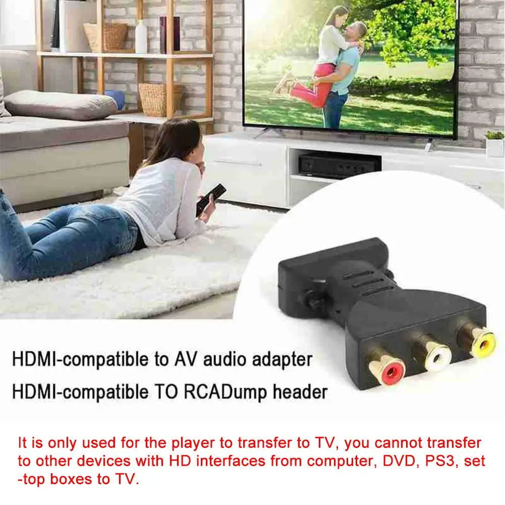 Mini HDMI TO AV Gold-plated HDMI-compatible Male To 3 RGB RCA Video Audio Adapter AV Component Converter Connector For HDTV DVD