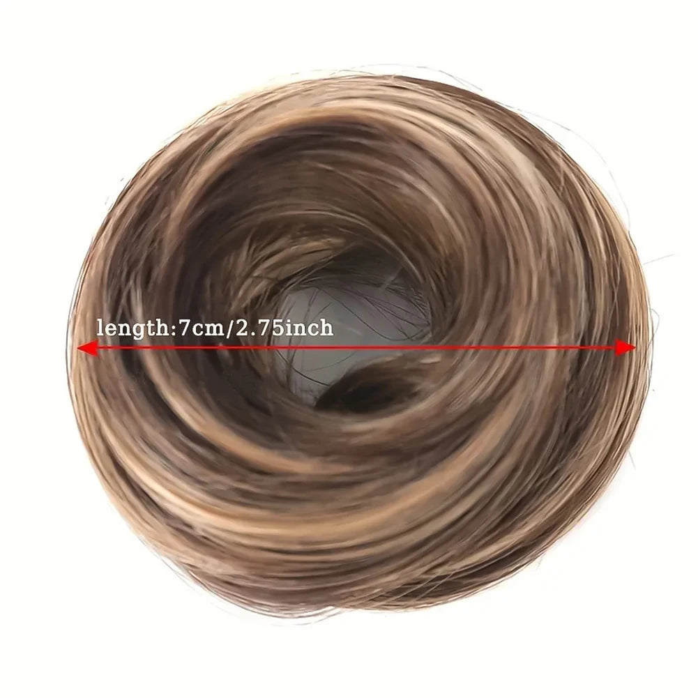 1Pc Synthetic Hair Bun Straight Chignon Elastic Rubber Band Fake Hair Clip in on Hair Tail Extension Updo Hair Piece Ponytail