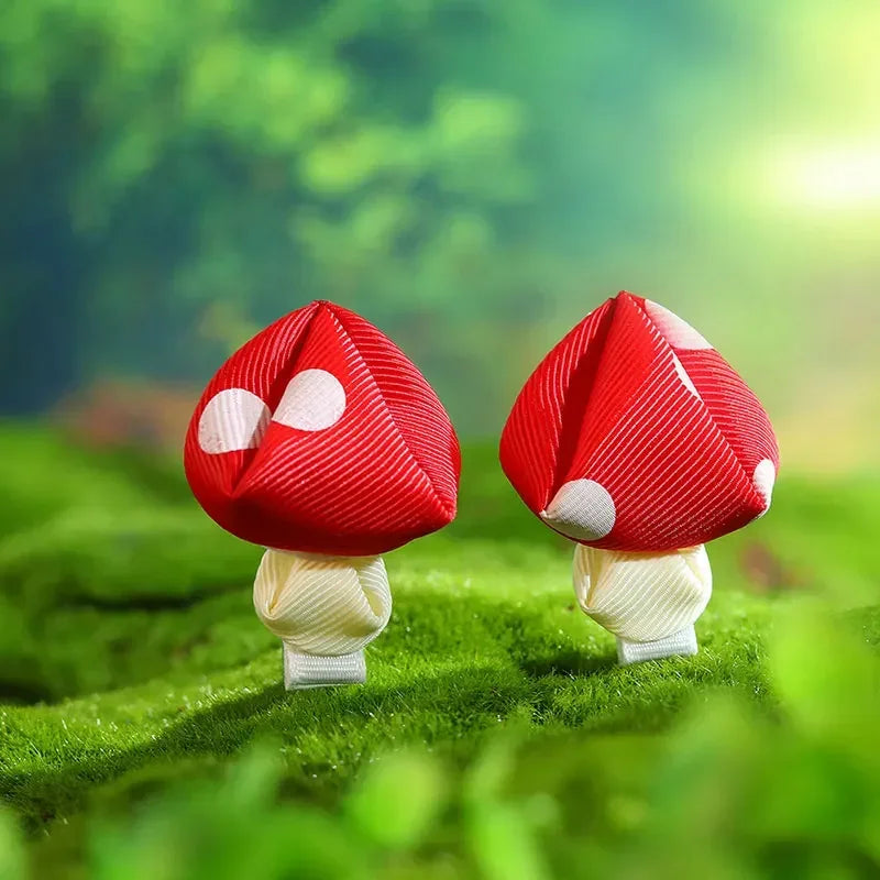 Oaoleer 2Pcs/set Creative Mushroom Shape Hair Clip For Girls Cute Simulated Hairpin Kids Barrettes Headwear Baby Hair Accessorie